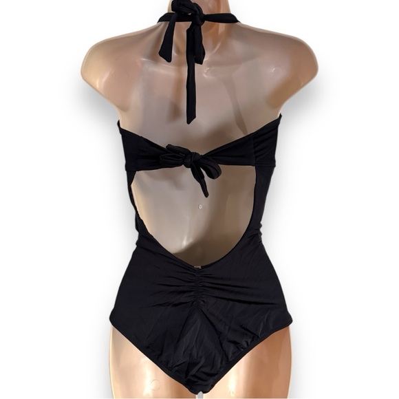 Vitamin A Maillot One Piece Bathing Suit Black NWT Size 10 - Picture 4 of 8